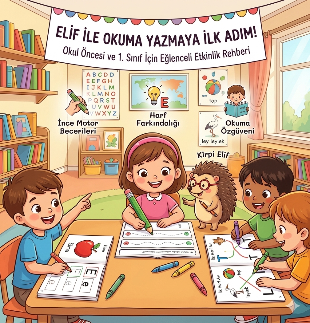 Elif ile Okuma Yazmaya İlk Adım: Okul Öncesi ve 1. Sınıf Etkinlik Seti